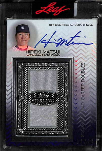 Lot of (2) Baseball Patch Autographs- 2021 Topps Sterling Hideki Matsui (#/25), 2022 Topps Definitive Collection Edgar Martinez (#10)