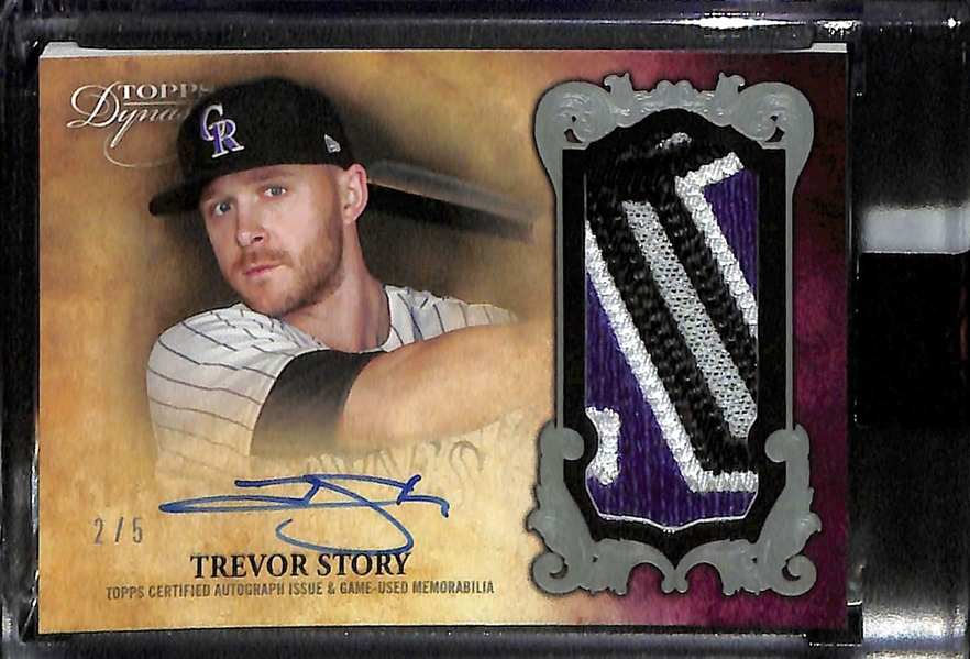 Lot of (3) Topps Autograph Baseball Cards- 2020 Five Star Frank Thomas (#/15), 2022 Finest Ted Simmons Blue Refractor (#/150), 2021 Dynasty Trevor Story Patch (#/5)