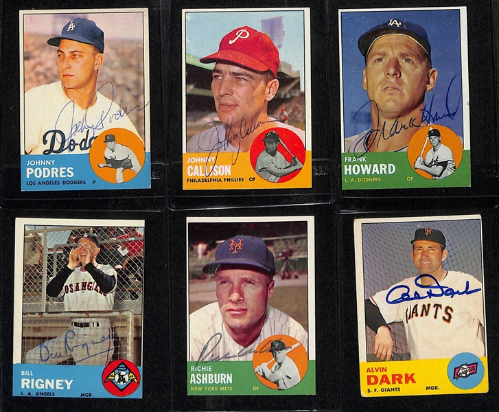 Lot Detail - (97) Signed 1963 Topps Baseball Cards Inc. Johnny Podres ...