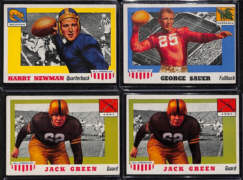 Lot of (11) 1951-1954 Bowman Football & (12) 1955 Topps All Americans w. 1955 Topps All American Harry Newman