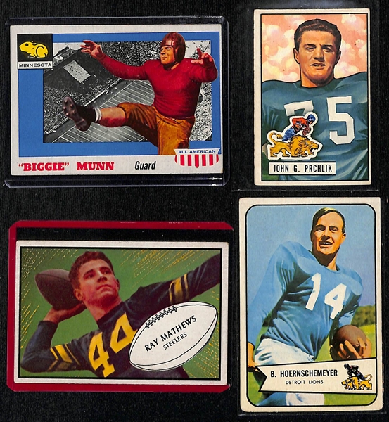 Lot of (11) 1951-1954 Bowman Football & (12) 1955 Topps All Americans w. 1955 Topps All American Harry Newman