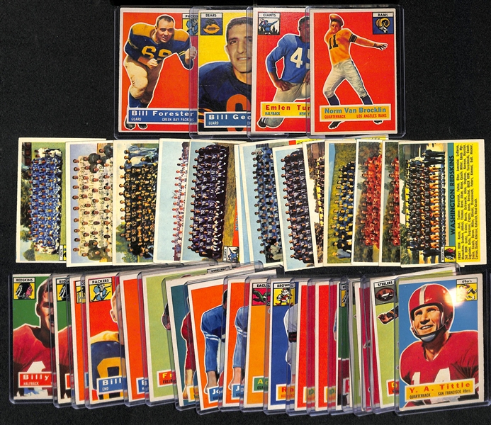 Lot of (36) 1956 Topps Football Cards w. Norm Van Brocklin