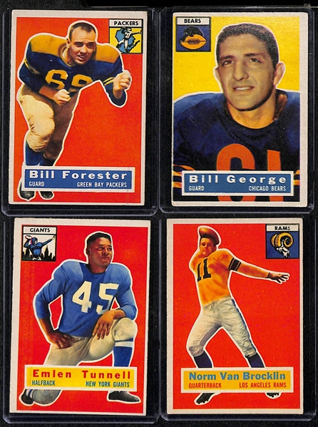 Lot of (36) 1956 Topps Football Cards w. Norm Van Brocklin