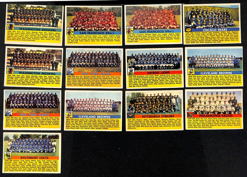 Lot of (36) 1956 Topps Football Cards w. Norm Van Brocklin