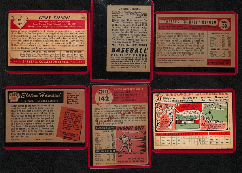 Lot of (29) 1952-1956 Bowman & Topps Baseball Cards w. 1953 Black & White Casey Stengel