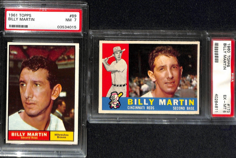 Lot of (5) 1956-1961 Topps Billy Martin Cards  - All PSA Graded