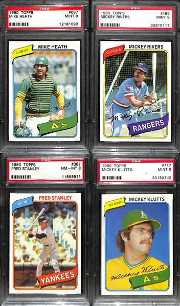 Lot of (14) 1979-1981 PSA Graded Baseball Cards w. (1) PSA 10 Mickey Klutts