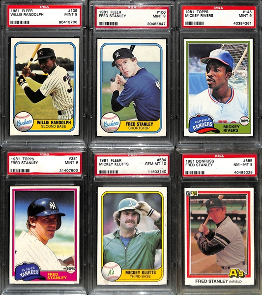 Lot of (14) 1979-1981 PSA Graded Baseball Cards w. (1) PSA 10 Mickey Klutts