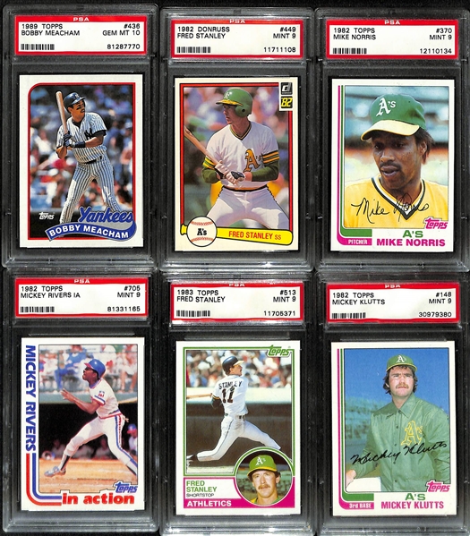 (18) PSA Graded 1982-1989 Baseball Cards w. (2) Dave Righetti PSA 9 Rookie Cards and (5) PSA 10 Cards Inc. Willie Randolph