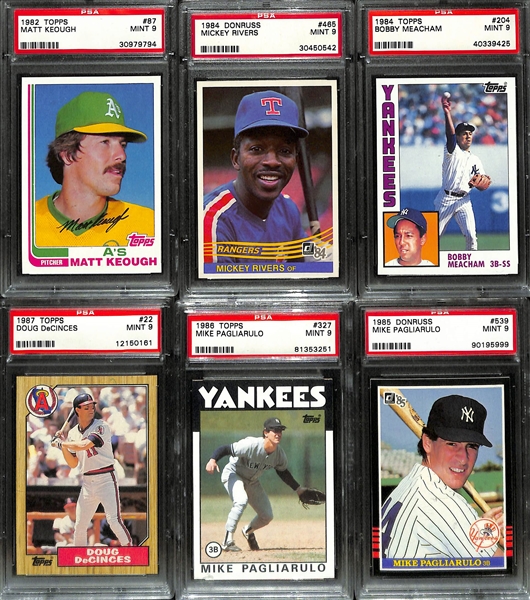 (18) PSA Graded 1982-1989 Baseball Cards w. (2) Dave Righetti PSA 9 Rookie Cards and (5) PSA 10 Cards Inc. Willie Randolph