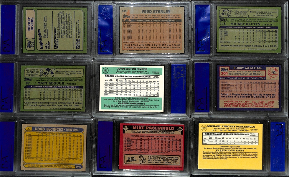 (18) PSA Graded 1982-1989 Baseball Cards w. (2) Dave Righetti PSA 9 Rookie Cards and (5) PSA 10 Cards Inc. Willie Randolph