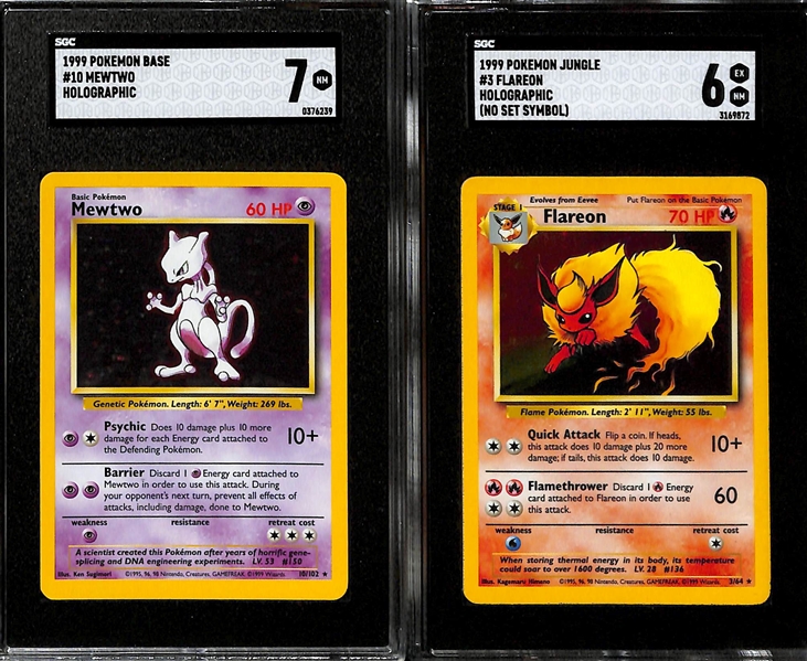 Lot of (6) 1999 Pokemon Holo Foil SGC Graded Cards inc. Base Set Machamp 1st Edition (SGC 6), Base Set Ninetales (SGC 8),+