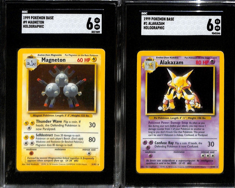 Lot of (6) 1999 Pokemon Holo Foil SGC Graded Cards inc. Base Set Machamp 1st Edition (SGC 6), Base Set Ninetales (SGC 8),+