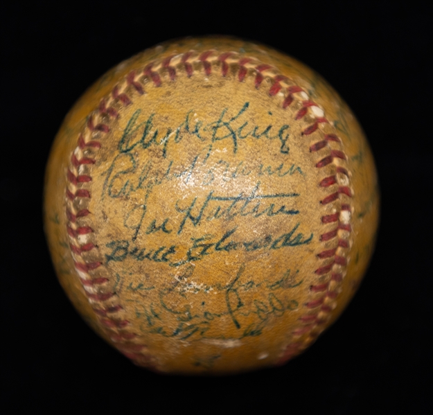 1947 Brooklyn Dodgers Signed Baseball - 27 Signatures w. Jackie Robinson (All Signatures Enhanced) - Robinson's Rookie Year - JSA Auction Letter