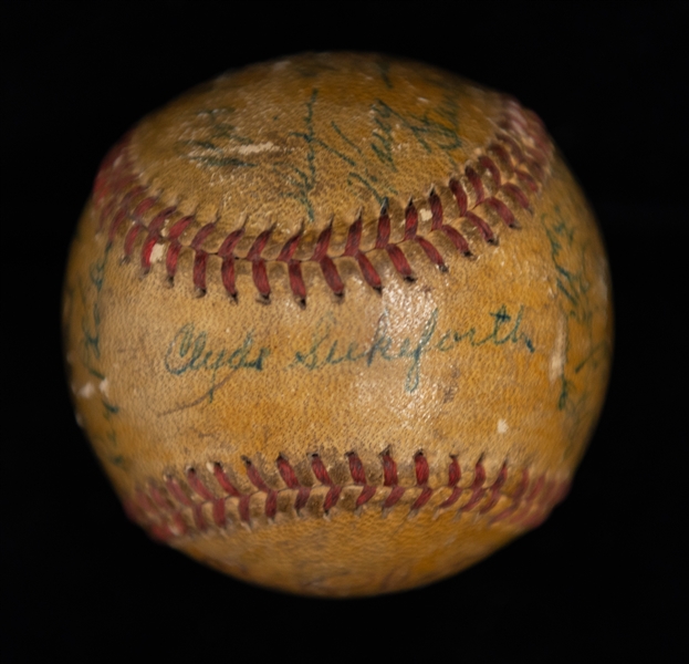 1947 Brooklyn Dodgers Signed Baseball - 27 Signatures w. Jackie Robinson (All Signatures Enhanced) - Robinson's Rookie Year - JSA Auction Letter