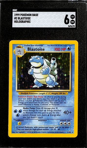 Lot of (3) Vintage SGC Graded Pokemon Cards- 1999 Base Set Blastoise Holo (SGC 6), 1999 Base Set Venusaur Holo (SGC 7), 2000 Promo Ancient Mew (SGC 9)