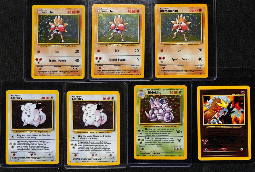 Lot of (13) Vintage Pokemon Holo Cards w/ (12) Base Set Holos inc. Gyarados, Mewtwo, (2) Ninetales, Zapdos, +