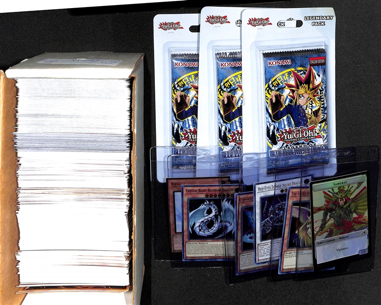 90+ Vintage Pokemon Cards i(Mostly Base) - Inc. Base Gyarados Holo, Base Set Machamp 1st Edition Holo, & More - Also (3) 2017 Yu-Gi-Oh Packs, 250+ Loose Yu-Gi-Oh Cards, 38 Magic Cards, 11 Dragon...