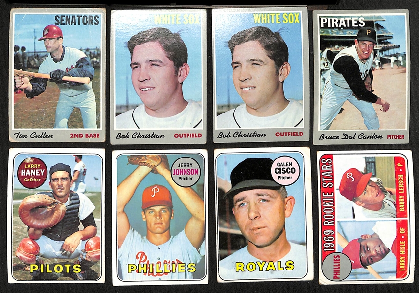 Lot of (300) 1969 Topps and (700) 1970 Topps Baseball Cards, Mostly Commons