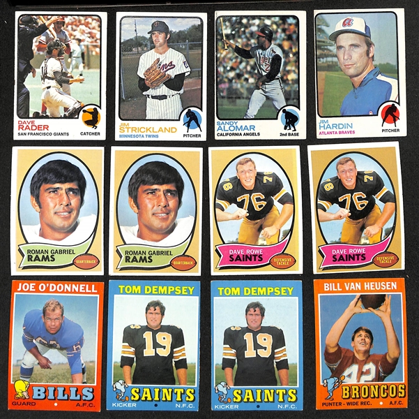 Lot of (700) 1973-1976 Topps Baseball Cards, Lot of (300) 1970-1975 Topps Football Cards, Mostly Commons