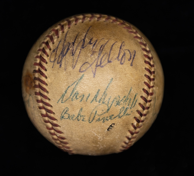 Brooklyn Dodgers Signed Baseball w. Jackie Robinson, Vin Scully, Don Drysdale, Happy Felton (Mascot), & Erv Palica - JSA Auction Letter