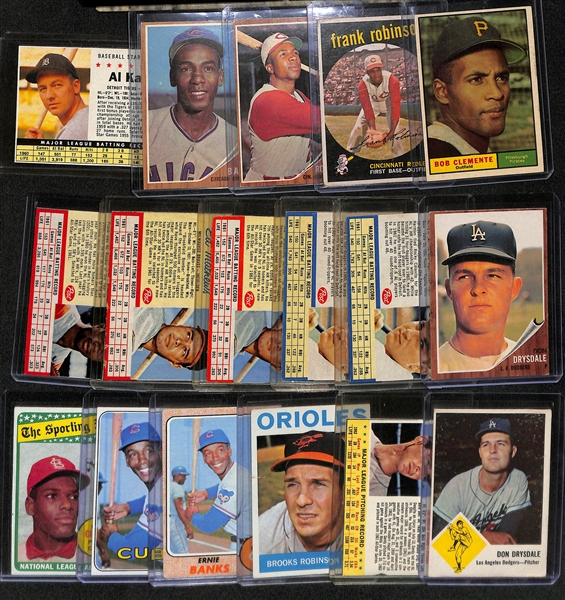 Lot of (17) 1959-1969 Topps/Post/Fleer Baseball Star Cards w. 1961 Topps Roberto Clemente