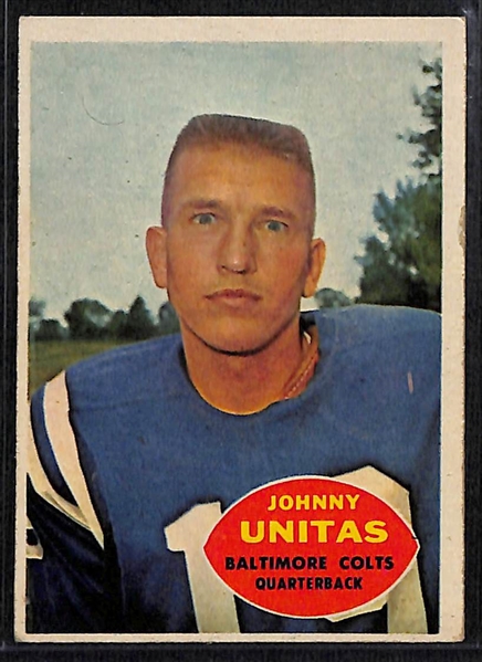 Lot of (13) 1960-1981 Topps Football & Basketball Stars w. 1960 Topps Johnny Unitas