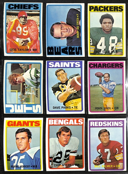 1972 Topps Football Complete Set (Series 1 & 2, Cards 1-263) w. Roger Staubach Rookie Card