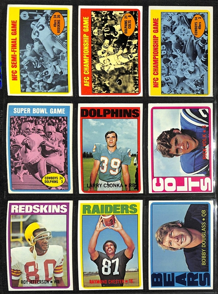 1972 Topps Football Complete Set (Series 1 & 2, Cards 1-263) w. Roger Staubach Rookie Card