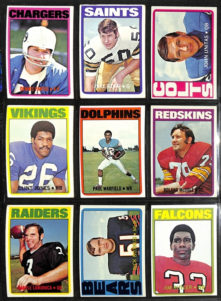 1972 Topps Football Complete Set (Series 1 & 2, Cards 1-263) w. Roger Staubach Rookie Card