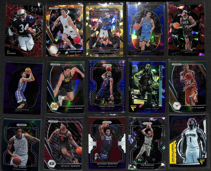 600+ Sports Cards (Mostly Prizm, Select, Chrome, Optic) Loaded w. Stars - Includes Some SPs (Mostly Base Cards) Inc. Bo Jackson, Tom Brady, Lebron James, Steph Curry, Patrick Mahomes, +