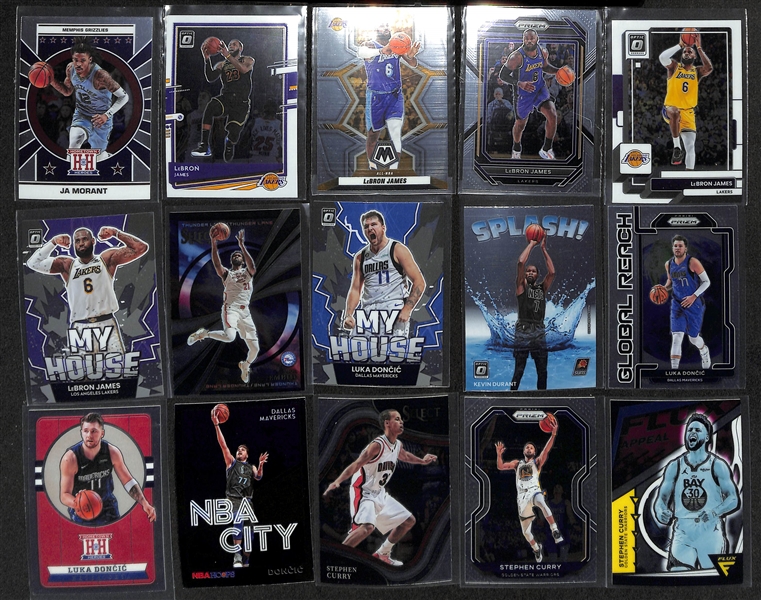 600+ Sports Cards (Mostly Prizm, Select, Chrome, Optic) Loaded w. Stars - Includes Some SPs (Mostly Base Cards) Inc. Bo Jackson, Tom Brady, Lebron James, Steph Curry, Patrick Mahomes, +