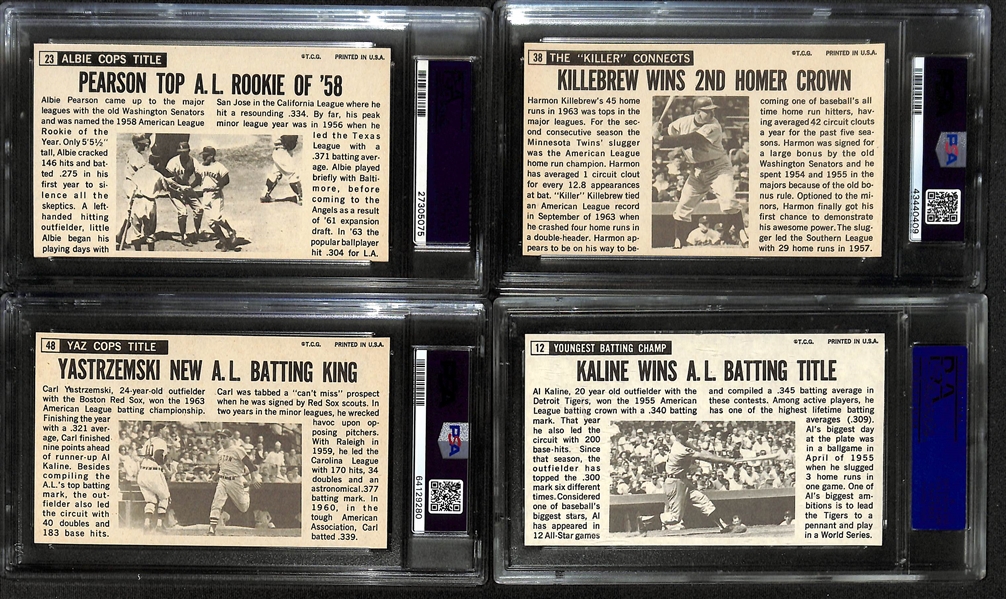 Lot of (4) 1964 Graded Topps Giants Baseball Cards - (3) PSA 9 (Killebrew, Kaline, Pearson) & (1) PSA 8.5 Yastrzemski