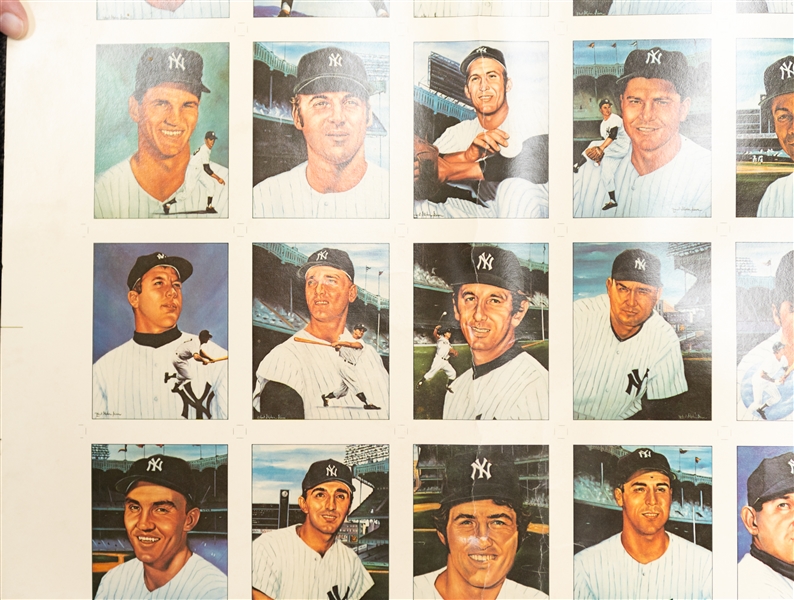 Lot of (3) Uncut Sheets - 1975 Topps Baseball (w. Mike Schmidt), 1977 Hostess Baseball (w. Pete Rose), & 1983 TCMA Yankees