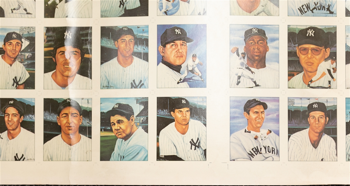 Lot of (3) Uncut Sheets - 1975 Topps Baseball (w. Mike Schmidt), 1977 Hostess Baseball (w. Pete Rose), & 1983 TCMA Yankees