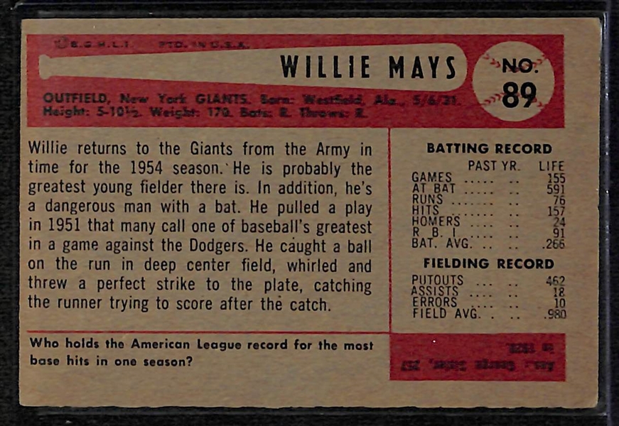 1954 Bowman Willie Mays #89 Card