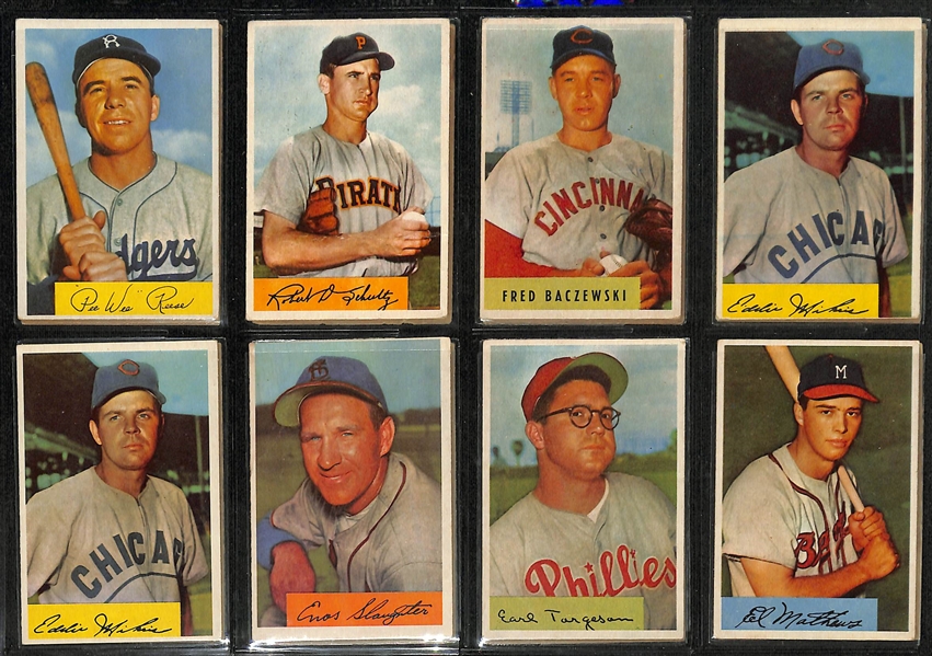 Lot of (186) Assorted 1954 Bowman Baseball Cards w. Yogi Berra & PeeWee Reese