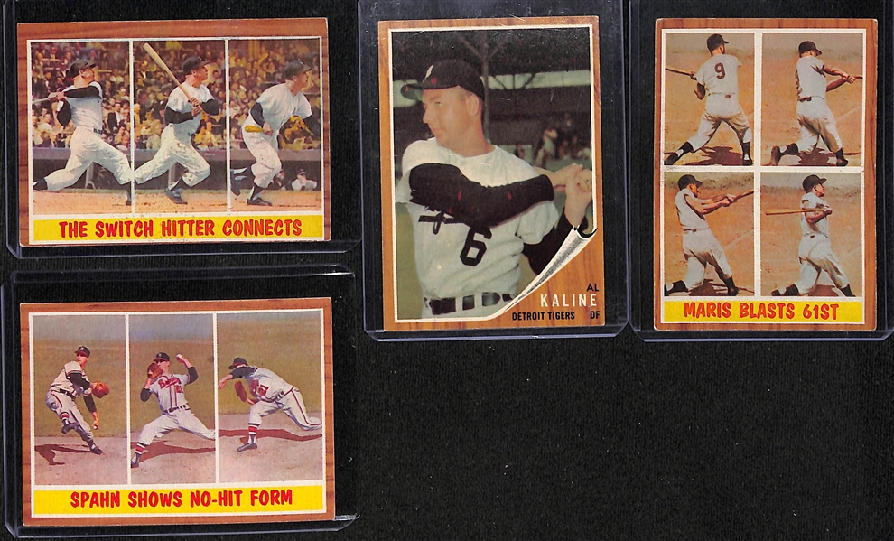 Lot of (91) 1957-1962 Topps Baseball Cards w. 1962 The Switch Hitter (Mantle) #318