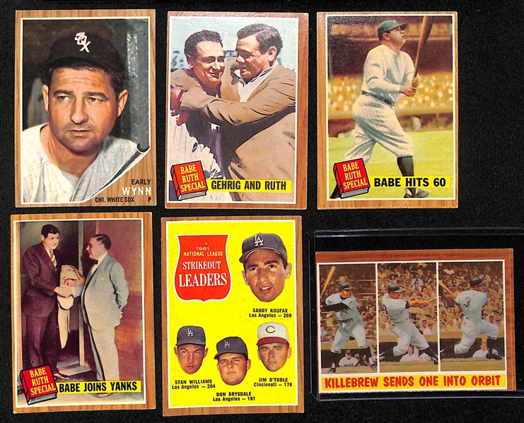 Lot of (91) 1957-1962 Topps Baseball Cards w. 1962 The Switch Hitter (Mantle) #318