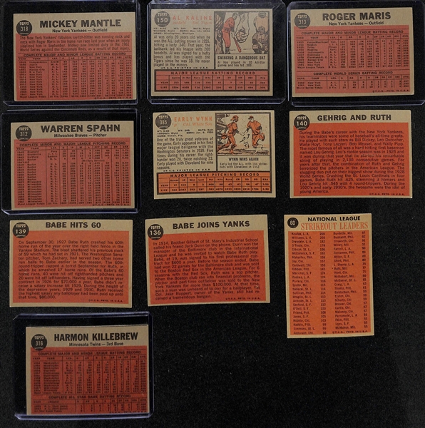 Lot of (91) 1957-1962 Topps Baseball Cards w. 1962 The Switch Hitter (Mantle) #318