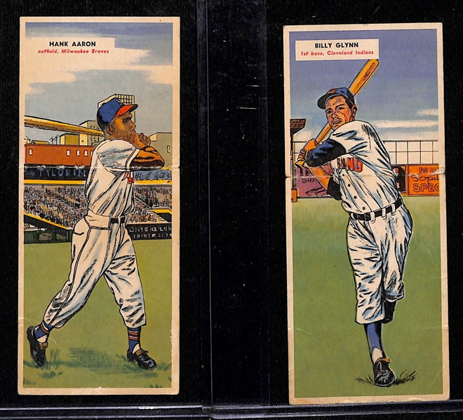 Lot of (2) 1955 Topps Double Header Cards w. Hank Aaron/Ray Herbert