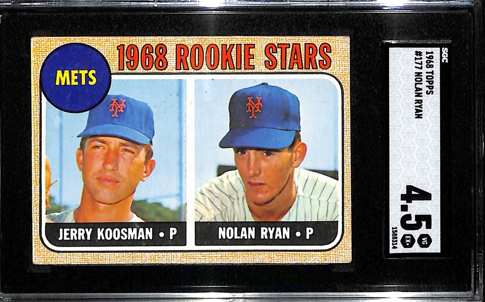 1968 Topps Nolan Ryan & Jerry Koosman Rookie Card #177 Graded SGC 4.5