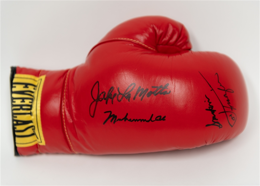 Everlast Boxing Glove Signed by Muhammad Ali, Smokin Joe Frazier & Jake LaMotta (Full JSA Letter of Authenticity)