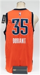 Panini Authentic Kevin Durant Signed Authentic Adidas Swingman Sunset Orange Alternate Oklahoma City Jersey.  Panini Authentic COA w. Original Box.  Size L.
