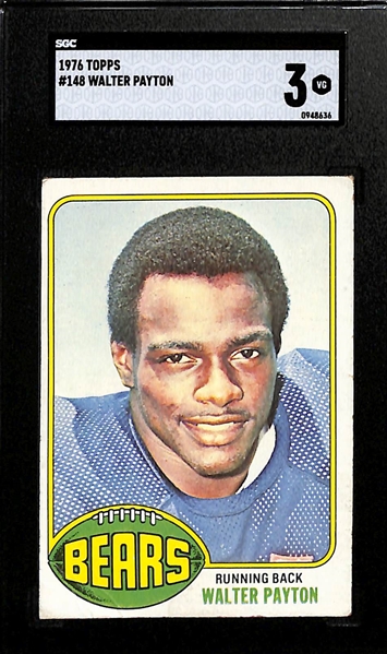 1976 Topps Walter Payton Rookie Card #148 Graded SGC 3