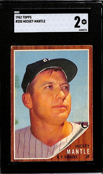 1962 Topps Mickey Mantle #200 Graded SGC 2