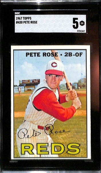 Pete Rose Lot - 1966 Topps #30 (SGC 5.5) & 1967 Topps #430 (SGC 5)