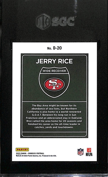 2023 Panini Donruss Jerry Rice Downtown Insert Card #D-20 Graded SGC 9.5 MT+