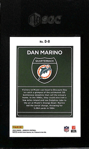 2023 Panini Donruss Dan Marino Downtown Insert Card #D-8 Graded SGC 9 MT