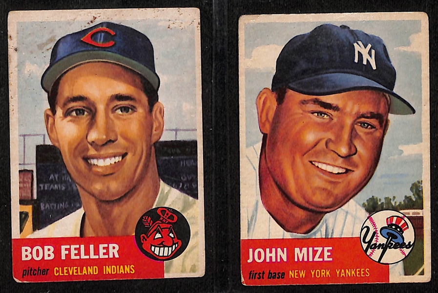 Lot of (112) 1953 Topps Baseball Cards w. Bob Feller